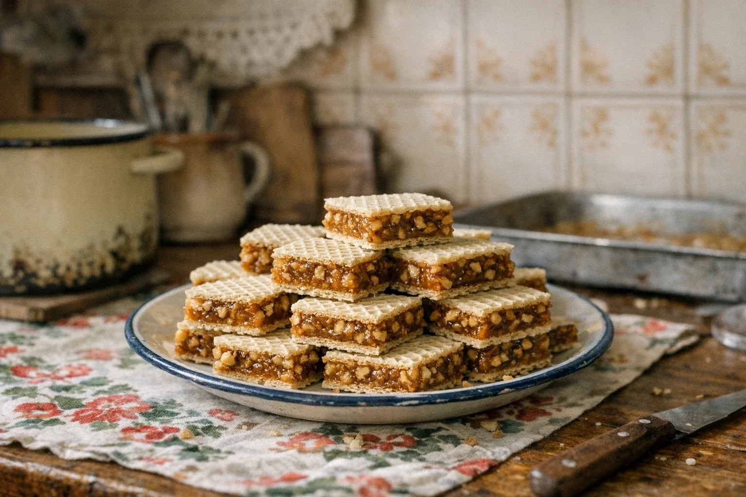 Napolitane cu caramel și nucă (grilajki)