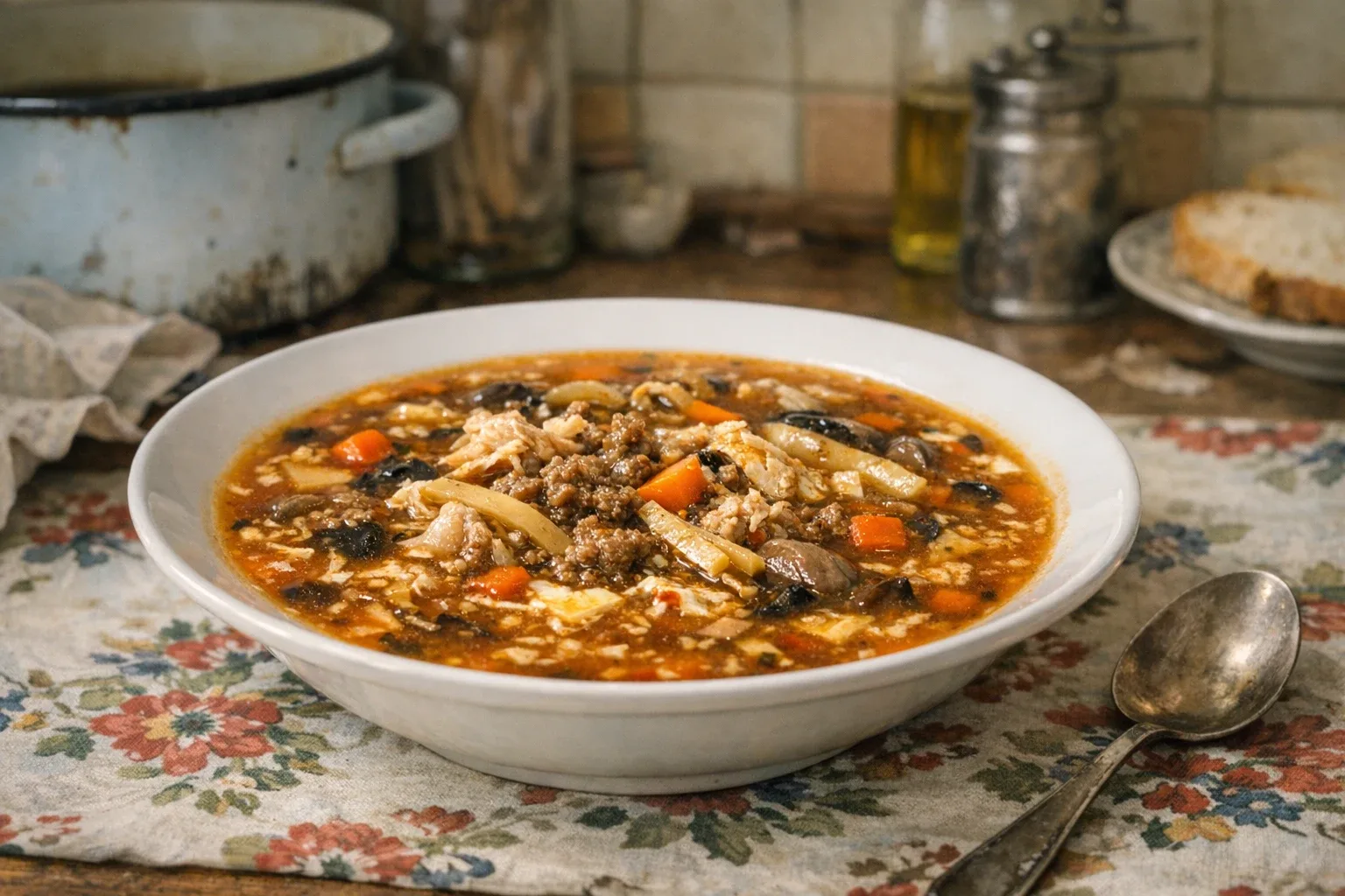 Supă chinezească iute-acrișoară