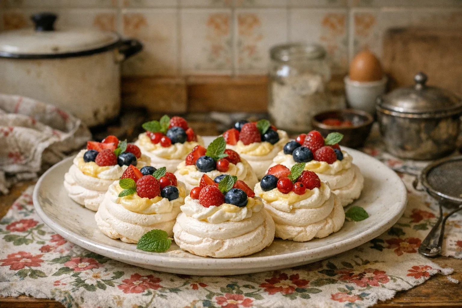 Mini tortulețe Pavlova