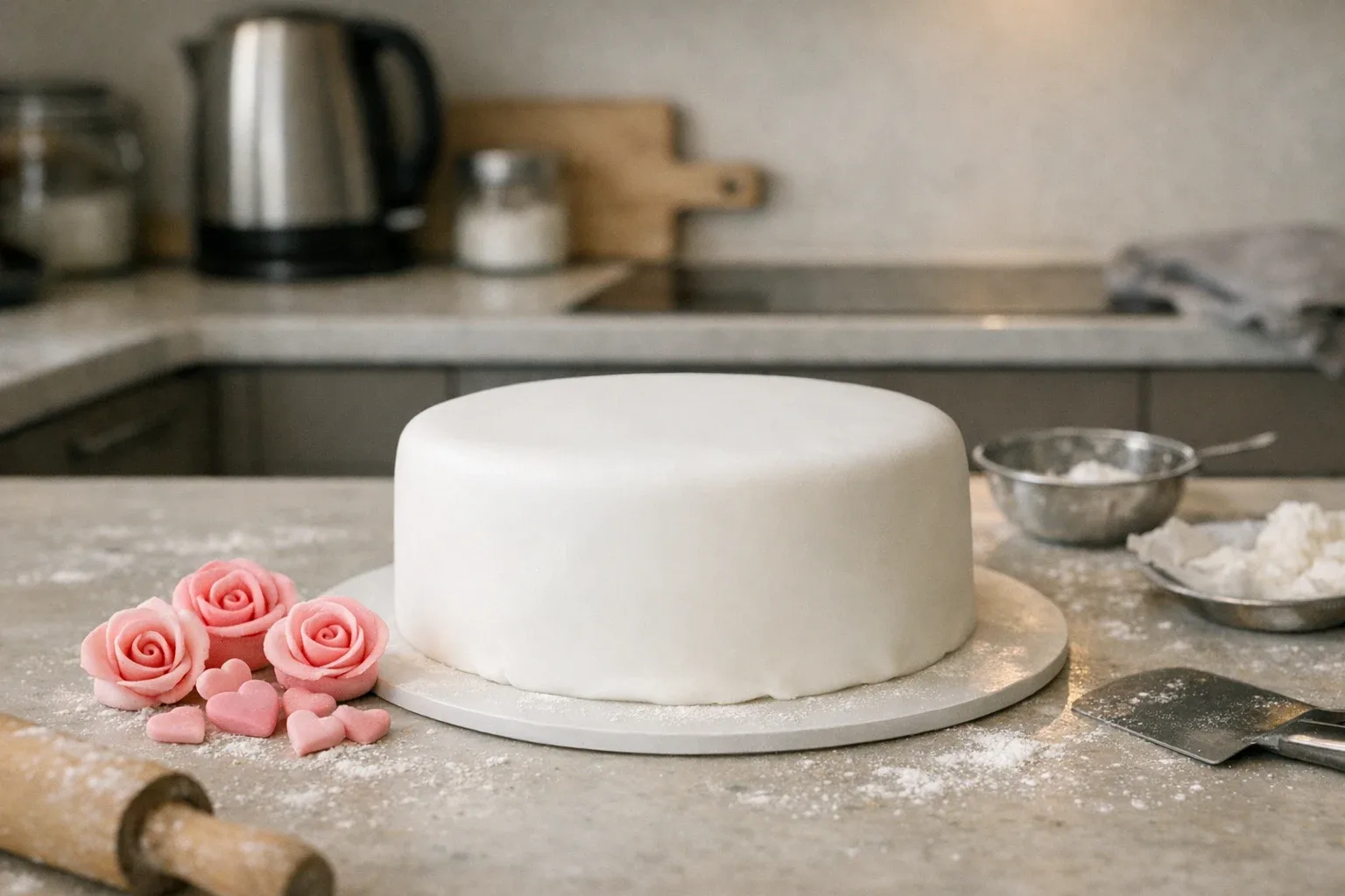 Fondant din marshmallow pentru acoperirea tortului – marțipan fals