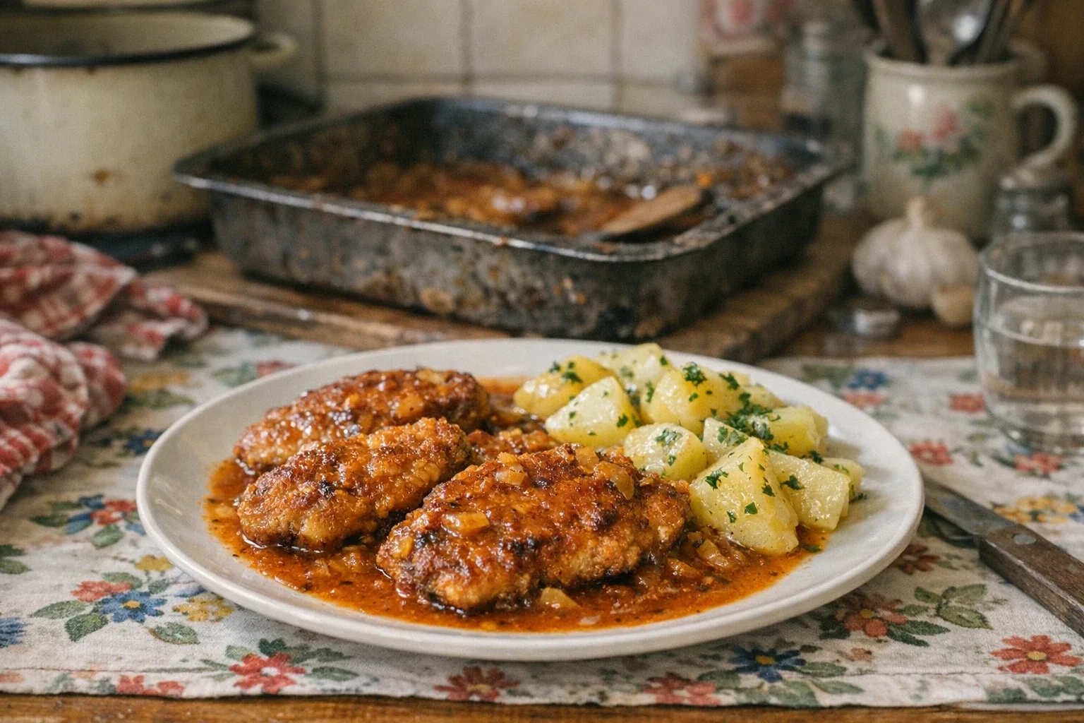 Șnițele de porc în crustă inversată, fragede și suculente