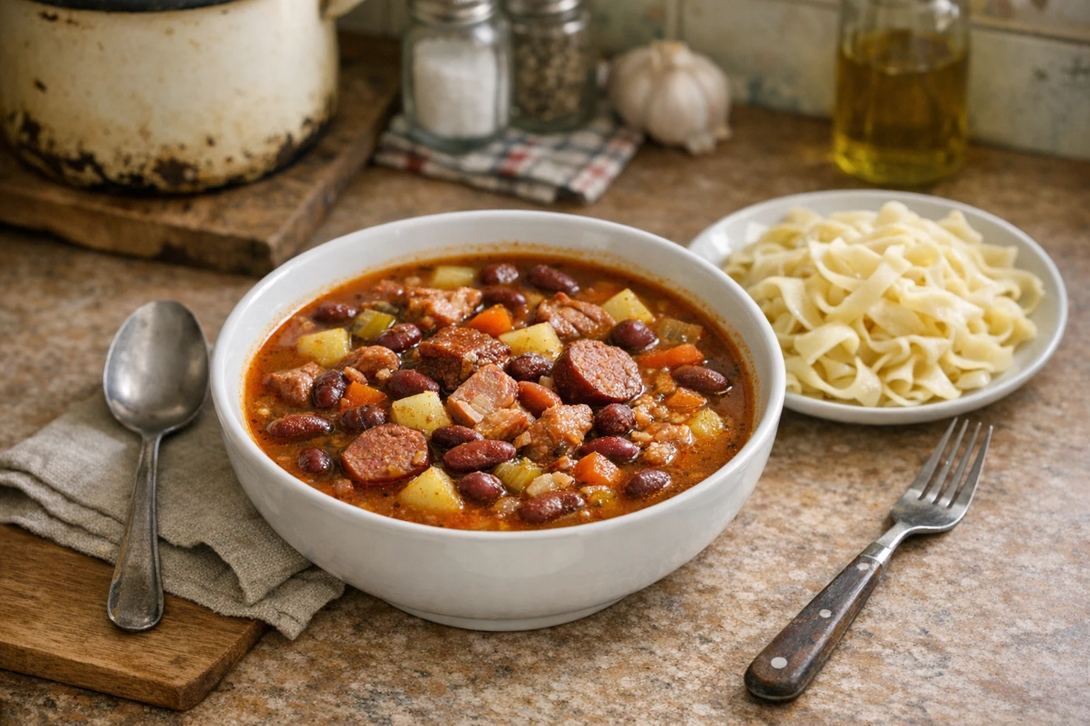 Ciorbă dulce de fasole cu carne afumată