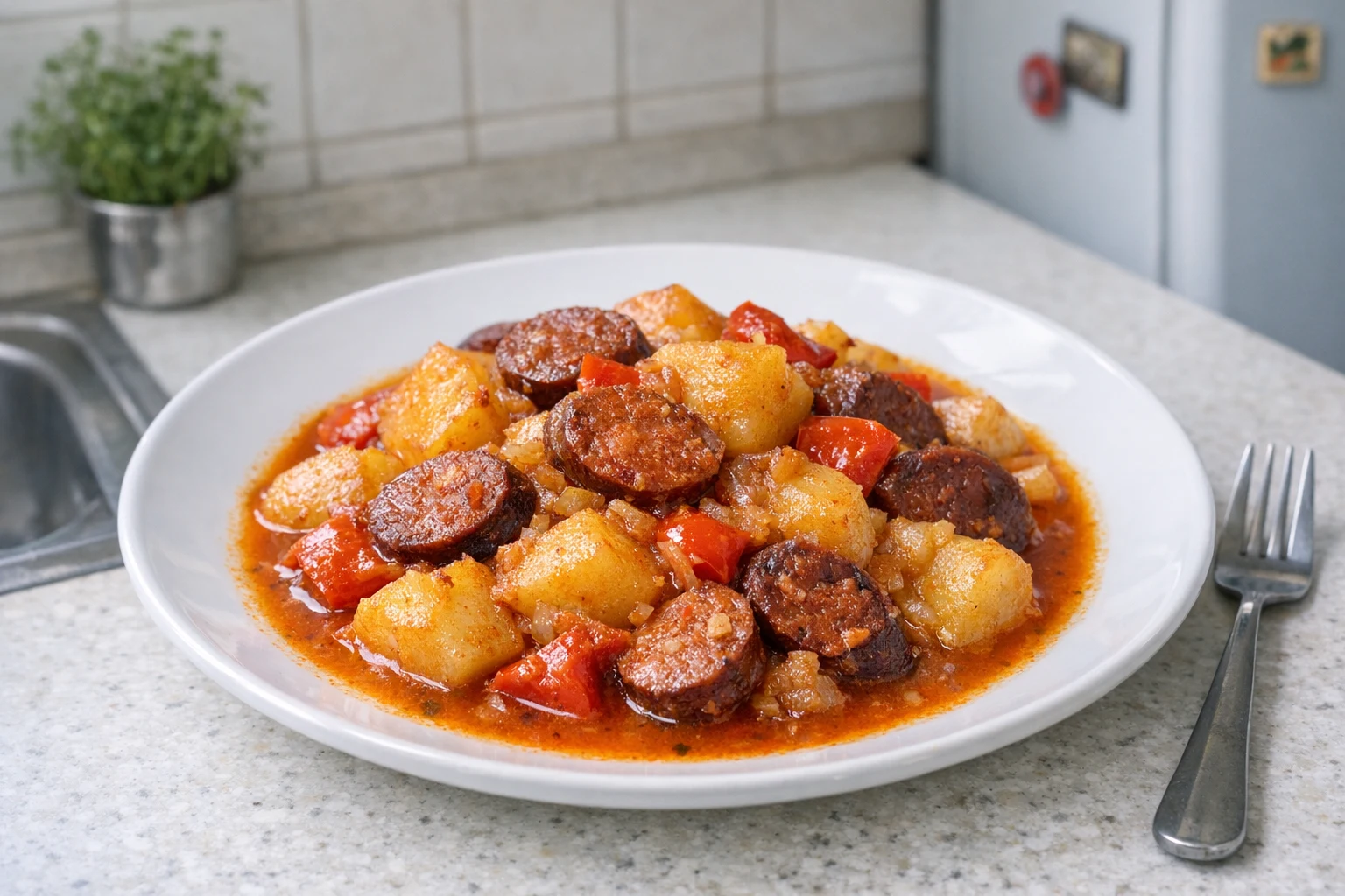 Paprikás krumpli (papricaș de cartofi)