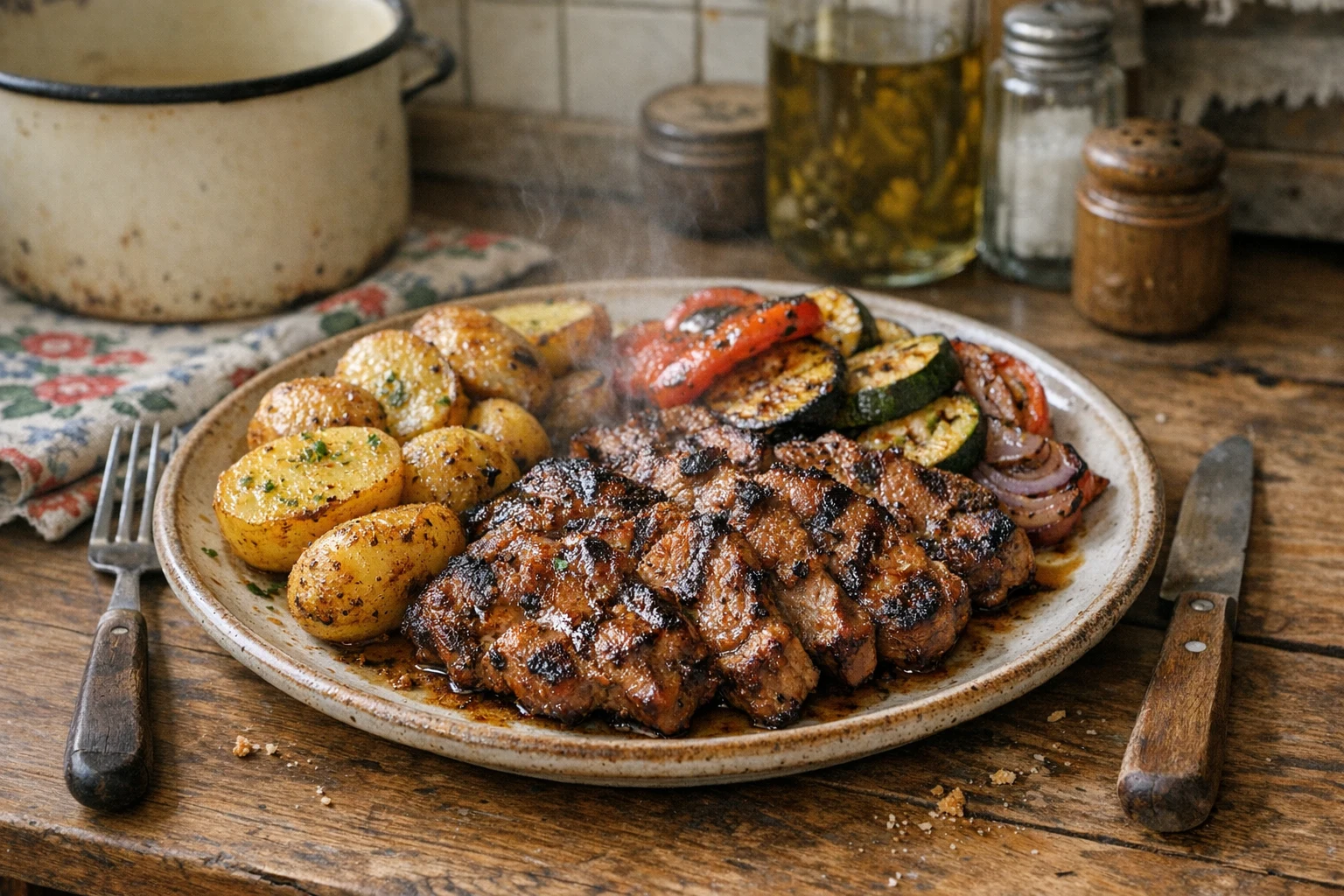 Ceafă de porc marinată la grătar