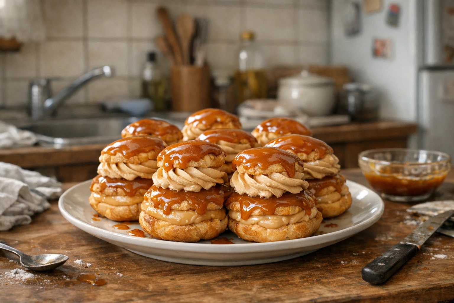 Choux-uri cu caramel