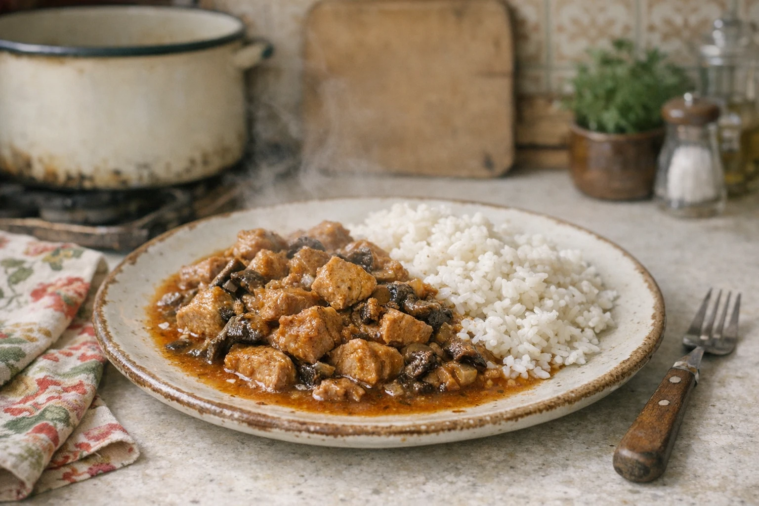 Carne de porc cu ciuperci