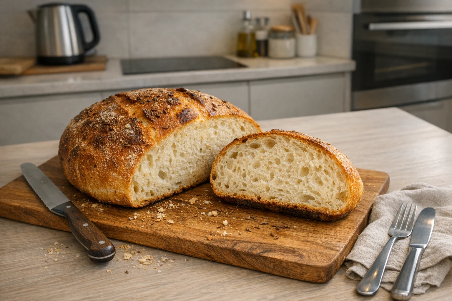 Pâine de casă cu cartofi (coajă crocantă)