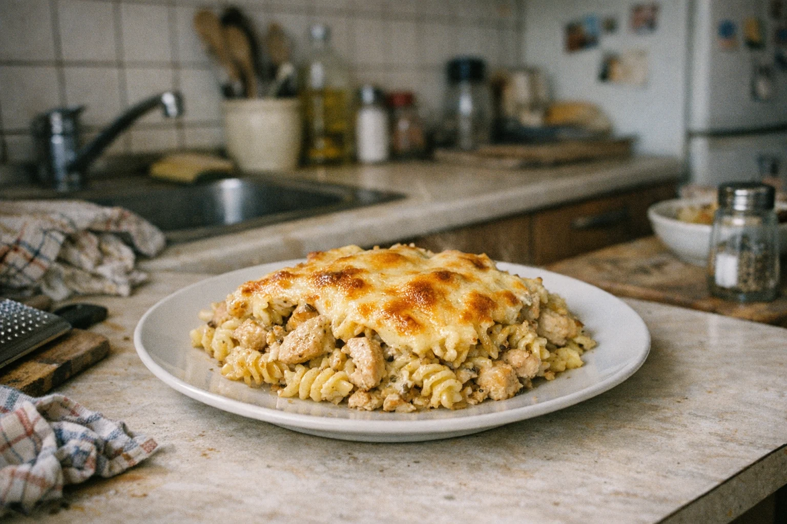 Paste gratinate cu pui și brânză