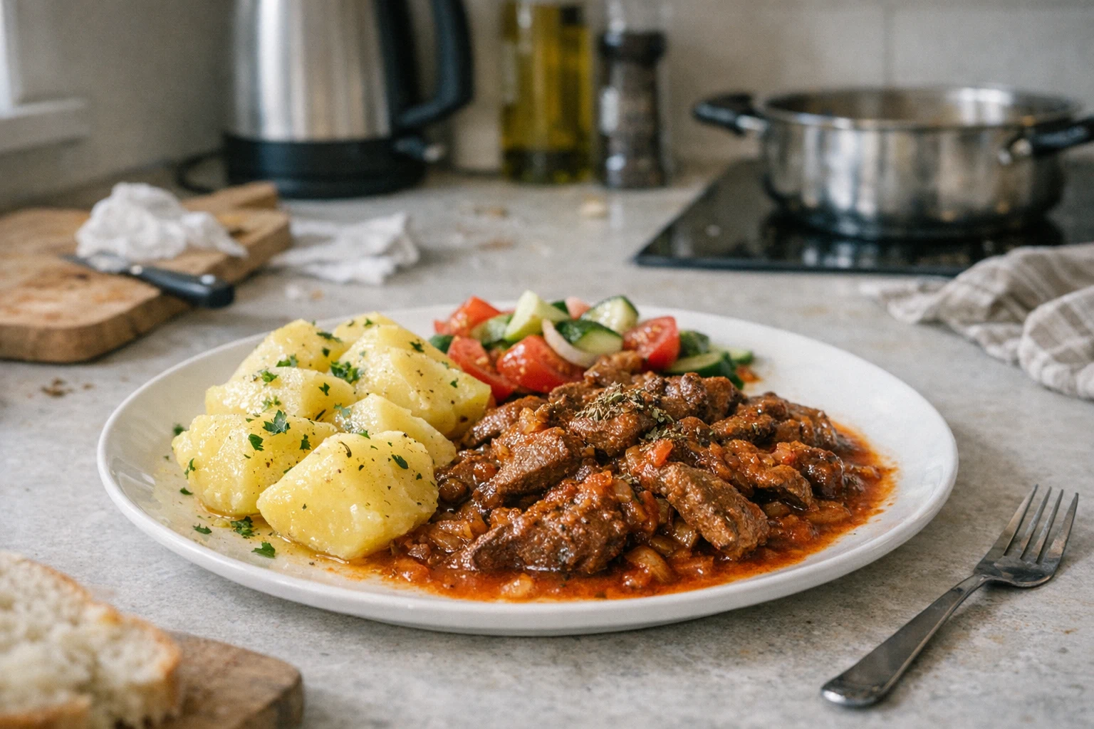 Ficat de porc înăbușit cu ceapă