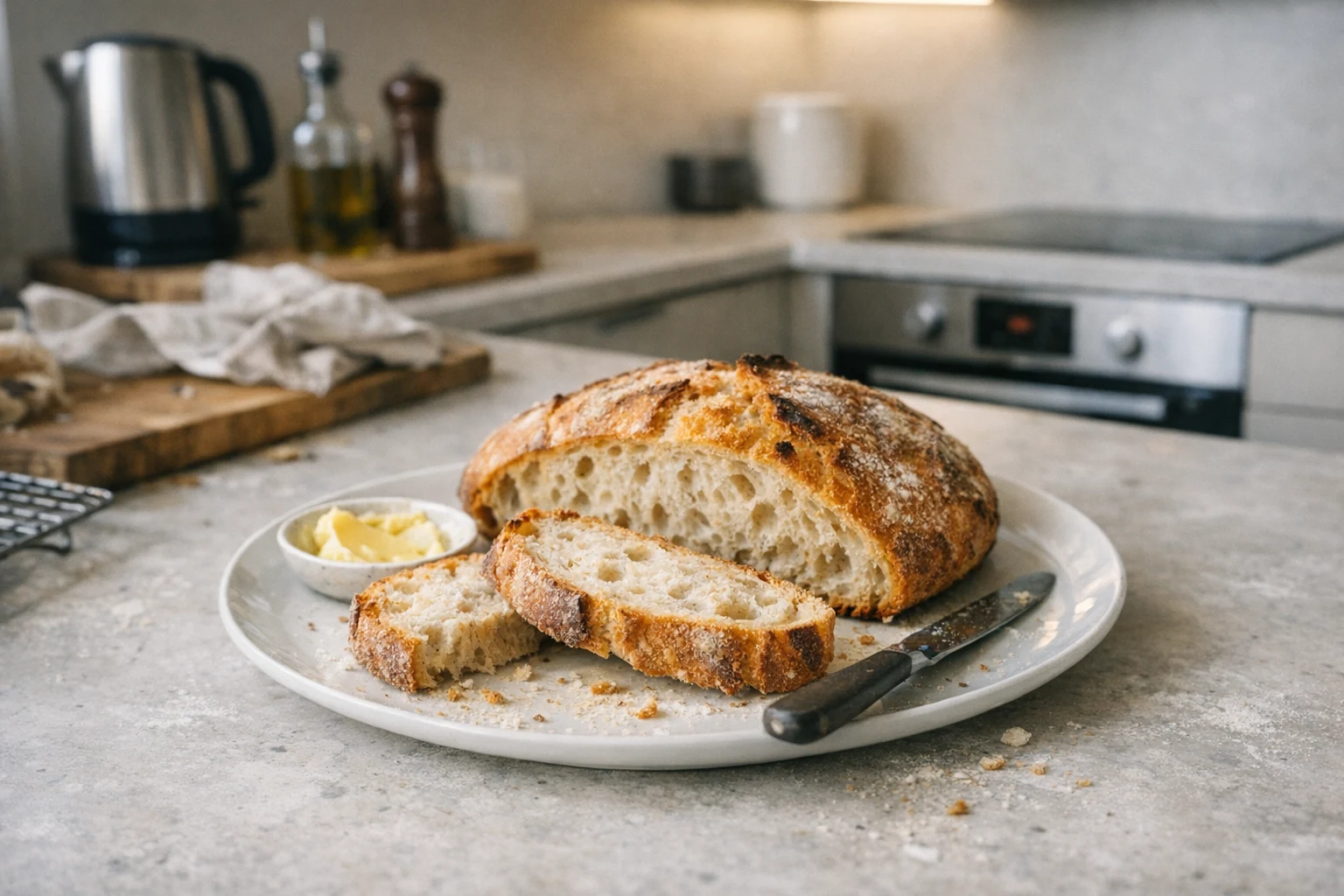 Pâine de casă fără frământare