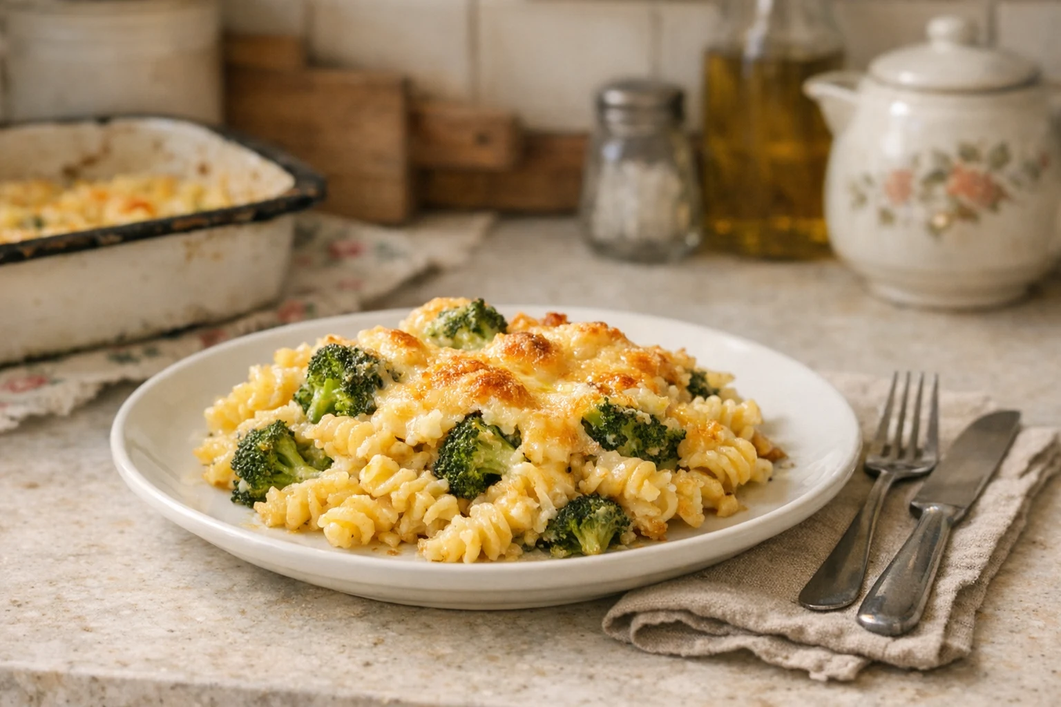 Paste gratinate cu broccoli