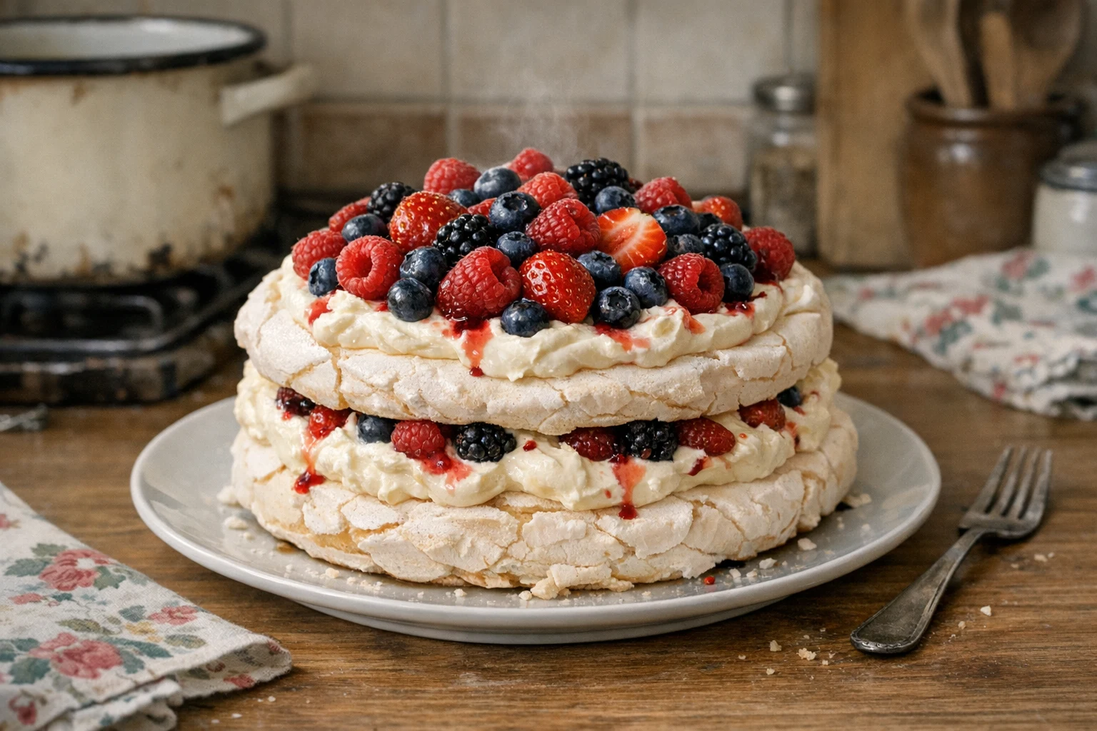 Pavlova cu cremă de mascarpone