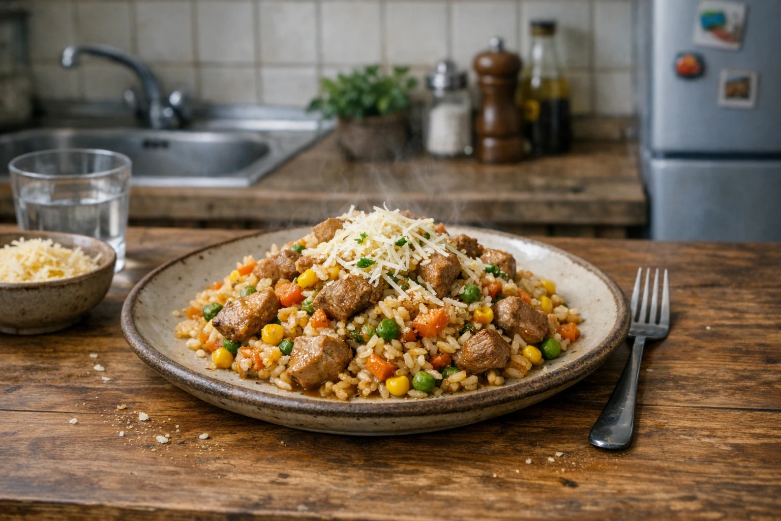 Pilaf cu carne de porc