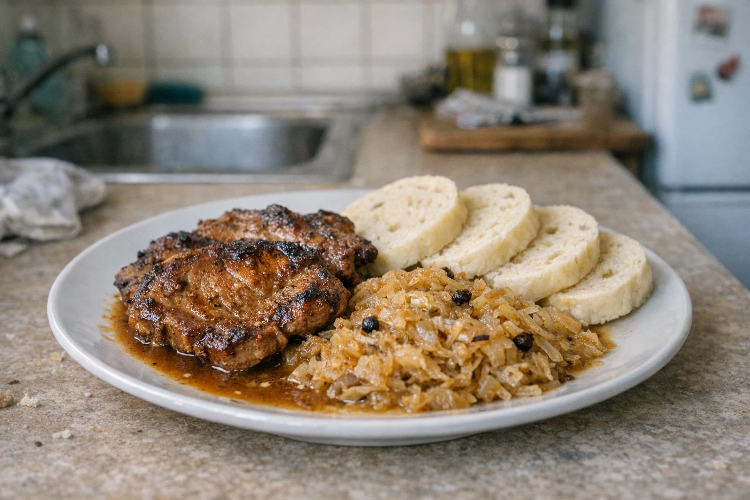 Carne de porc cu knedlíky și varză murată