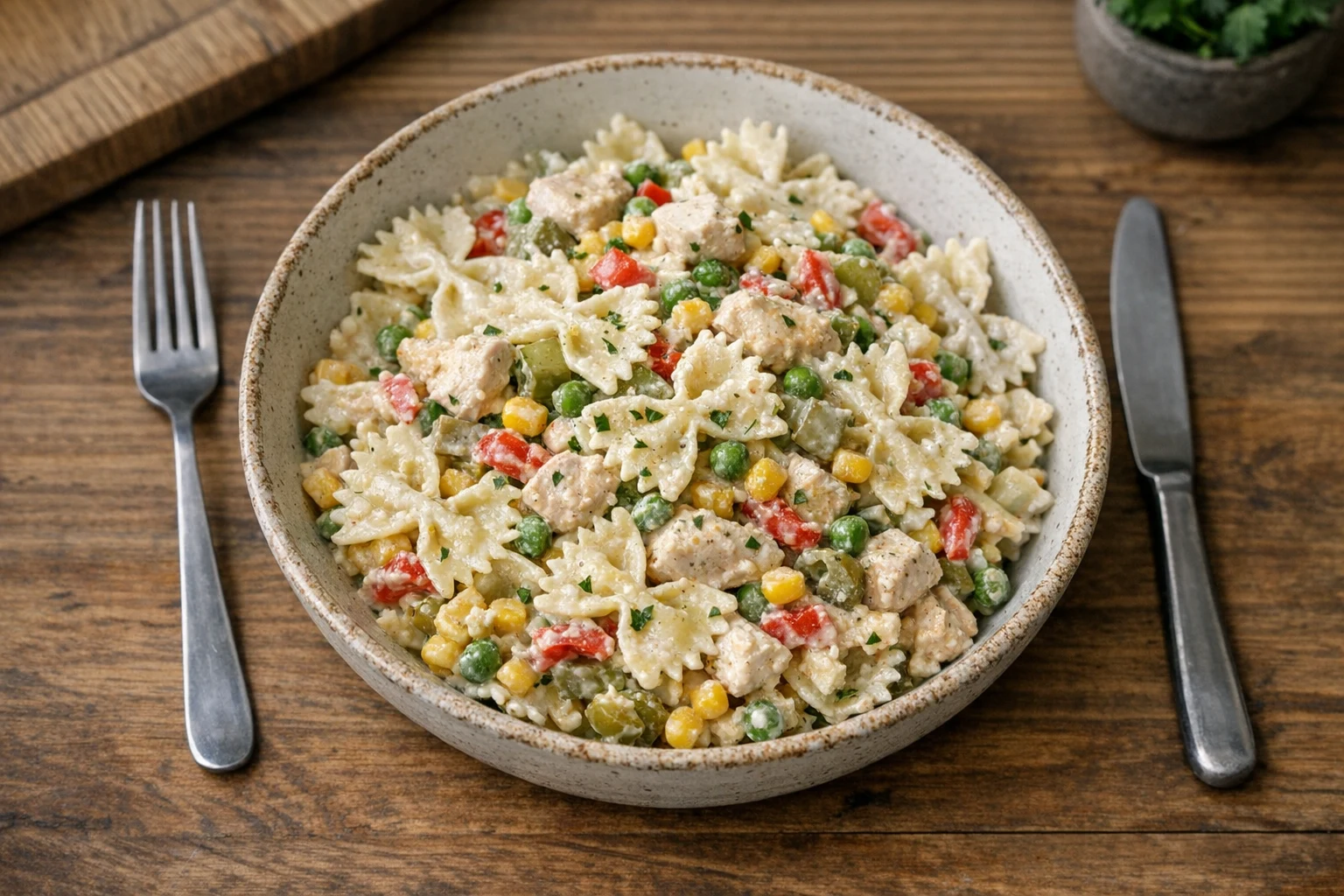 Salată de paste cu pui