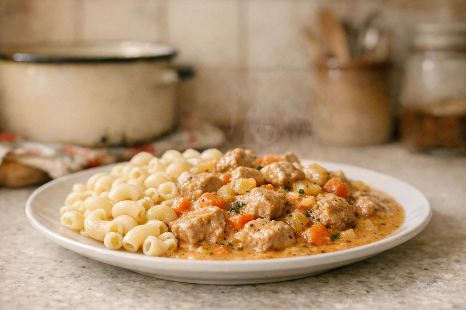 Carne de porc cu sos de smântână