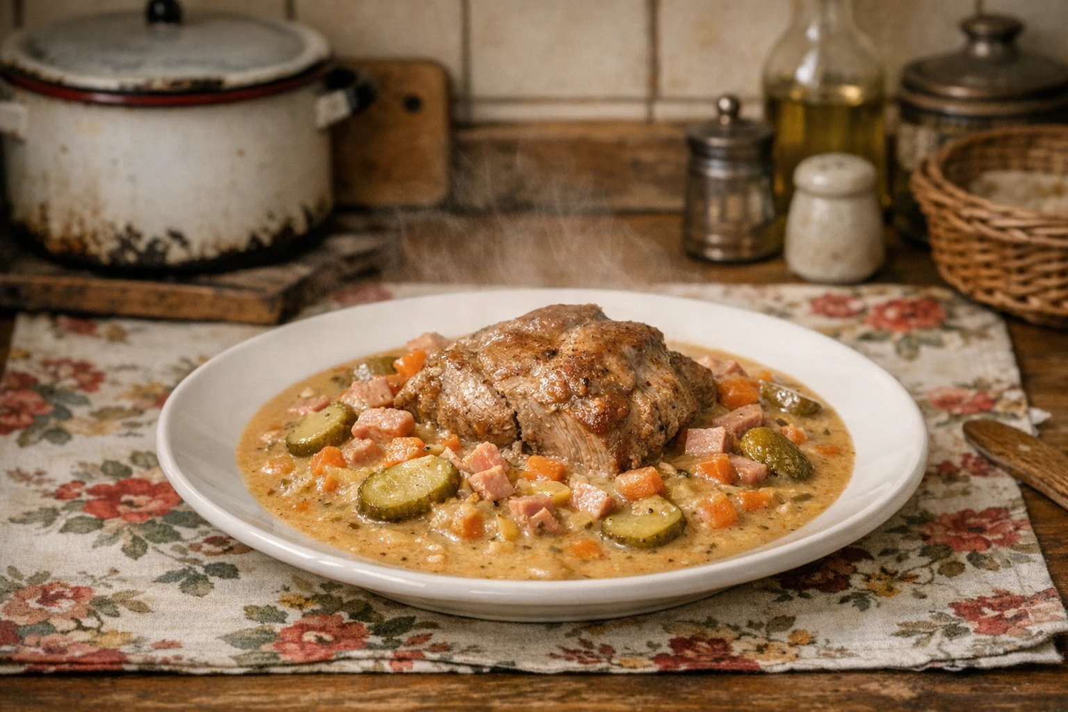 Spată de porc în sos Hamburg