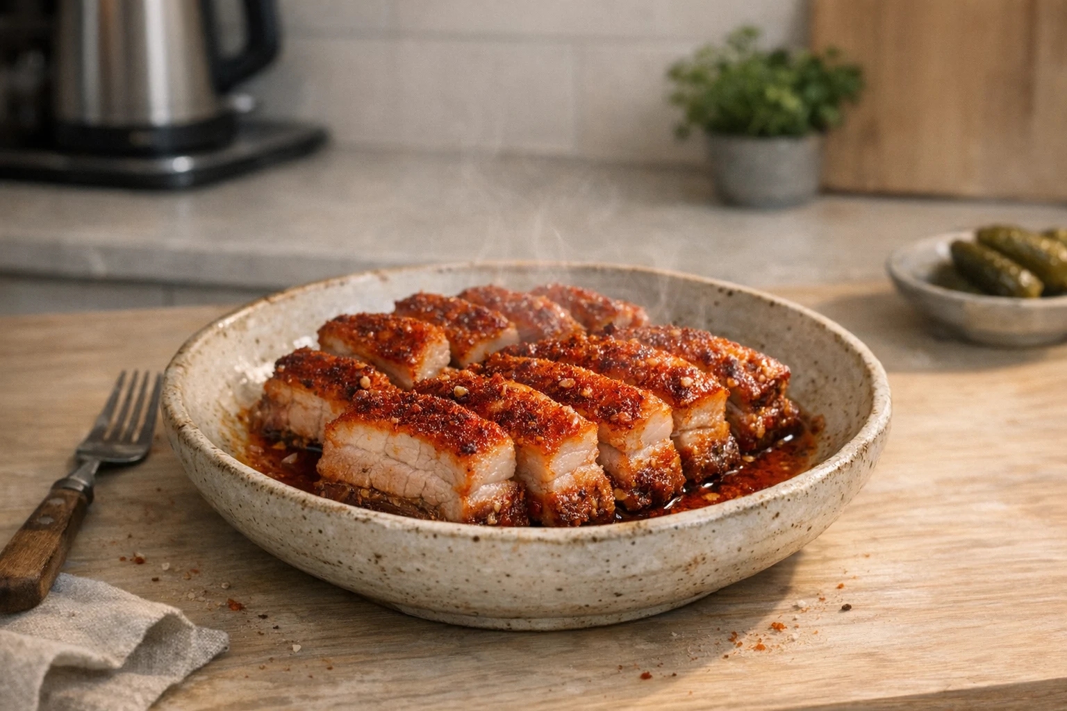 Piept de porc de casă cu boia